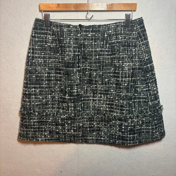 Brooks Brothers Wool Tweed Pleated Skirt Blue Green Mini Size 12 - Picture 2 of 8
